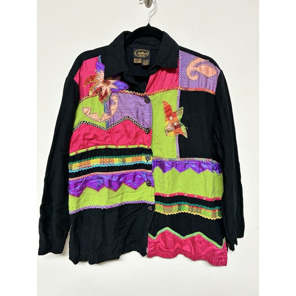 Allure Dress Patchwork Jacket Women’s XL Flower Boho Craft Vintage